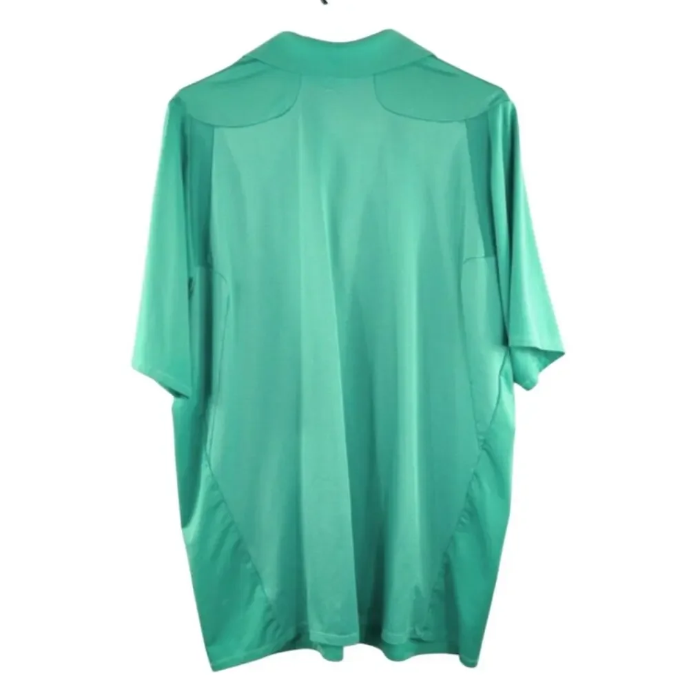 Adidas Mens Large Performance Polo Shirt Green Short Sleeve Golf Stretch Top